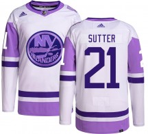 Men's Adidas New York Islanders Brent Sutter Hockey Fights Cancer Jersey - Authentic