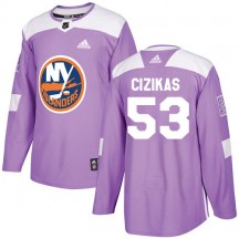 Youth Adidas New York Islanders Casey Cizikas Purple Fights Cancer Practice Jersey - Authentic