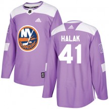 Youth Adidas New York Islanders Jaroslav Halak Purple Fights Cancer Practice Jersey - Authentic
