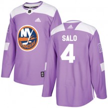 Men's Adidas New York Islanders Robin Salo Purple Fights Cancer Practice Jersey - Authentic