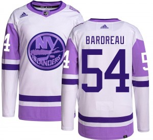Men's Adidas New York Islanders Cole Bardreau Hockey Fights Cancer Jersey - Authentic