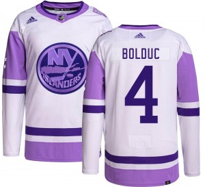 Men's Adidas New York Islanders Samuel Bolduc Hockey Fights Cancer Jersey - Authentic
