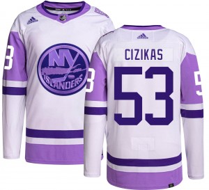 Men's Adidas New York Islanders Casey Cizikas Hockey Fights Cancer Jersey - Authentic