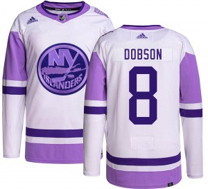 Men's Adidas New York Islanders Noah Dobson Hockey Fights Cancer Jersey - Authentic