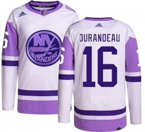 Men's Adidas New York Islanders Arnaud Durandeau Hockey Fights Cancer Jersey - Authentic
