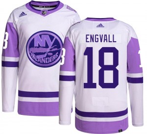 Men's Adidas New York Islanders Pierre Engvall Hockey Fights Cancer Jersey - Authentic
