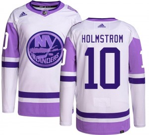 Men's Adidas New York Islanders Simon Holmstrom Hockey Fights Cancer Jersey - Authentic
