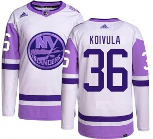 Men's Adidas New York Islanders Otto Koivula Hockey Fights Cancer Jersey - Authentic