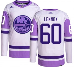 Men's Adidas New York Islanders Tristan Lennox Hockey Fights Cancer Jersey - Authentic