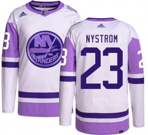 Men's Adidas New York Islanders Bob Nystrom Hockey Fights Cancer Jersey - Authentic