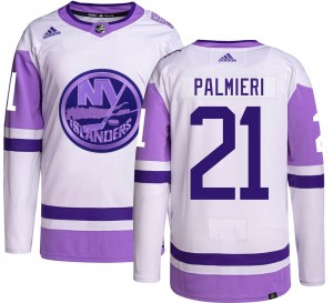 Men's Adidas New York Islanders Kyle Palmieri Hockey Fights Cancer Jersey - Authentic