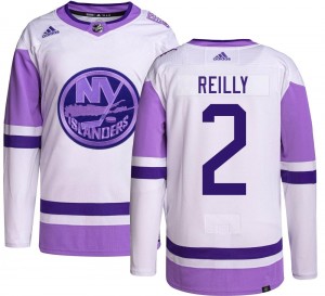 Men's Adidas New York Islanders Mike Reilly Hockey Fights Cancer Jersey - Authentic