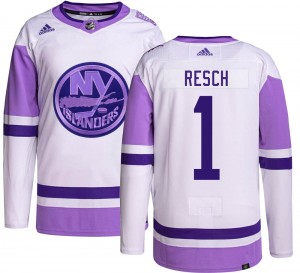 Men's Adidas New York Islanders Glenn Resch Hockey Fights Cancer Jersey - Authentic