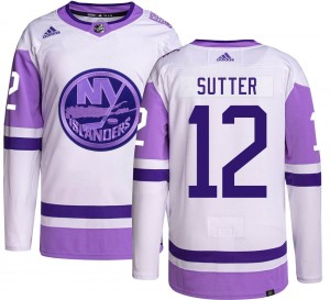 Men's Adidas New York Islanders Duane Sutter Hockey Fights Cancer Jersey - Authentic