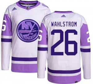 Men's Adidas New York Islanders Oliver Wahlstrom Olive Hockey Fights Cancer Jersey - Authentic