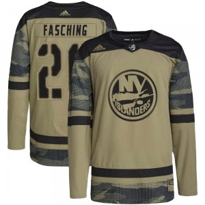 Youth Adidas New York Islanders Hudson Fasching Camo Military Appreciation Practice Jersey - Authentic