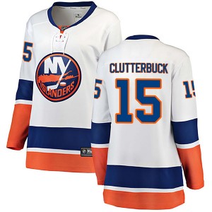 Women's Fanatics Branded New York Islanders Cal Clutterbuck White Away Jersey - Breakaway