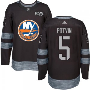 Men's New York Islanders Denis Potvin Black 1917-2017 100th Anniversary Jersey - Authentic
