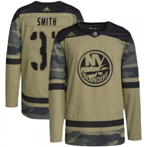 Men's Adidas New York Islanders Billy Smith Camo Military Appreciation Practice Jersey - Authentic