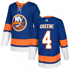 Men's Adidas New York Islanders Andy Greene Green Royal Home Jersey - Authentic