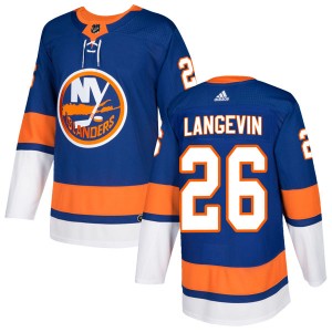 Men's Adidas New York Islanders Dave Langevin Royal Home Jersey - Authentic