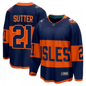 Men's Fanatics Branded New York Islanders Brent Sutter Navy 2024 Stadium Series Jersey - Breakaway