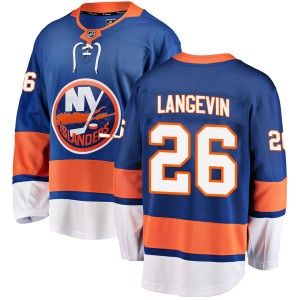 Men's Fanatics Branded New York Islanders Dave Langevin Blue Home Jersey - Breakaway