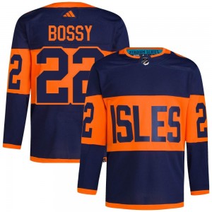 Men's Adidas New York Islanders Mike Bossy Navy 2024 Stadium Series Primegreen Jersey - Authentic