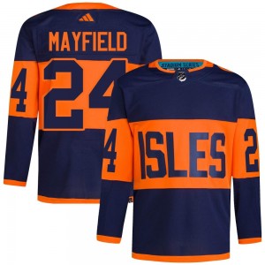 Men's Adidas New York Islanders Scott Mayfield Navy 2024 Stadium Series Primegreen Jersey - Authentic