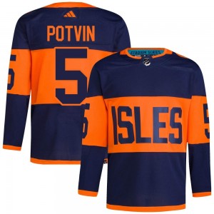 Men's Adidas New York Islanders Denis Potvin Navy 2024 Stadium Series Primegreen Jersey - Authentic
