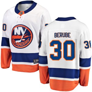 Men's Fanatics Branded New York Islanders Jean-Francois Berube White Away Jersey - Breakaway