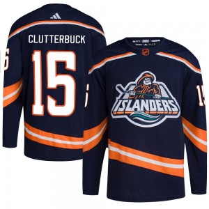 Youth Adidas New York Islanders Cal Clutterbuck Navy Reverse Retro 2.0 Jersey - Authentic
