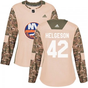 Women's Adidas New York Islanders Seth Helgeson Camo Veterans Day Practice Jersey - Authentic