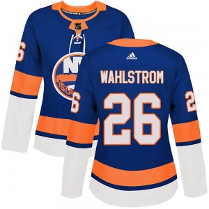 Women's Adidas New York Islanders Oliver Wahlstrom Olive Royal Home Jersey - Authentic