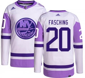 Youth Adidas New York Islanders Hudson Fasching Hockey Fights Cancer Jersey - Authentic