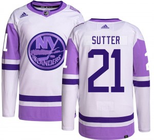 Youth Adidas New York Islanders Brent Sutter Hockey Fights Cancer Jersey - Authentic