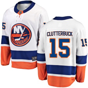 Youth Fanatics Branded New York Islanders Cal Clutterbuck White Away Jersey - Breakaway