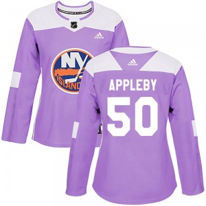 Women's Adidas New York Islanders Kenneth Appleby Purple Fights Cancer Practice Jersey - Authentic