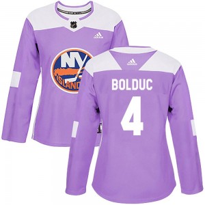 Women's Adidas New York Islanders Samuel Bolduc Purple Fights Cancer Practice Jersey - Authentic