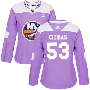 Women's Adidas New York Islanders Casey Cizikas Purple Fights Cancer Practice Jersey - Authentic