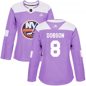 Women's Adidas New York Islanders Noah Dobson Purple Fights Cancer Practice Jersey - Authentic