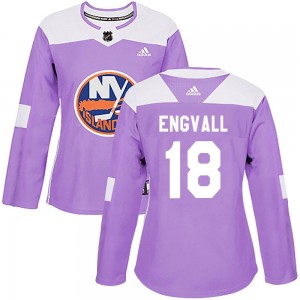 Women's Adidas New York Islanders Pierre Engvall Purple Fights Cancer Practice Jersey - Authentic