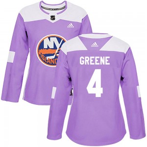 Women's Adidas New York Islanders Andy Greene Purple Fights Cancer Practice Jersey - Authentic