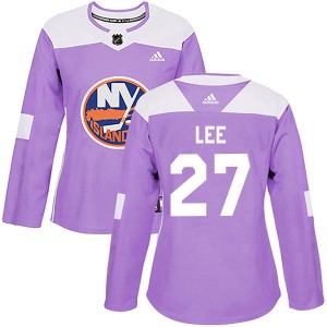Women's Adidas New York Islanders Anders Lee Purple Fights Cancer Practice Jersey - Authentic