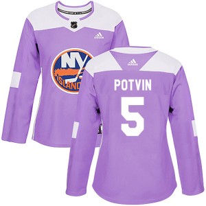 Women's Adidas New York Islanders Denis Potvin Purple Fights Cancer Practice Jersey - Authentic