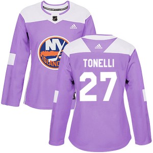 Women's Adidas New York Islanders John Tonelli Purple Fights Cancer Practice Jersey - Authentic