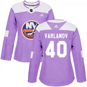 Women's Adidas New York Islanders Semyon Varlamov Purple Fights Cancer Practice Jersey - Authentic