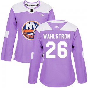 Women's Adidas New York Islanders Oliver Wahlstrom Purple Fights Cancer Practice Jersey - Authentic