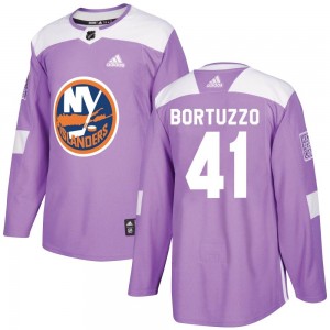 Men's Adidas New York Islanders Robert Bortuzzo Purple Fights Cancer Practice Jersey - Authentic