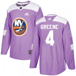Men's Adidas New York Islanders Andy Greene Purple Fights Cancer Practice Jersey - Authentic